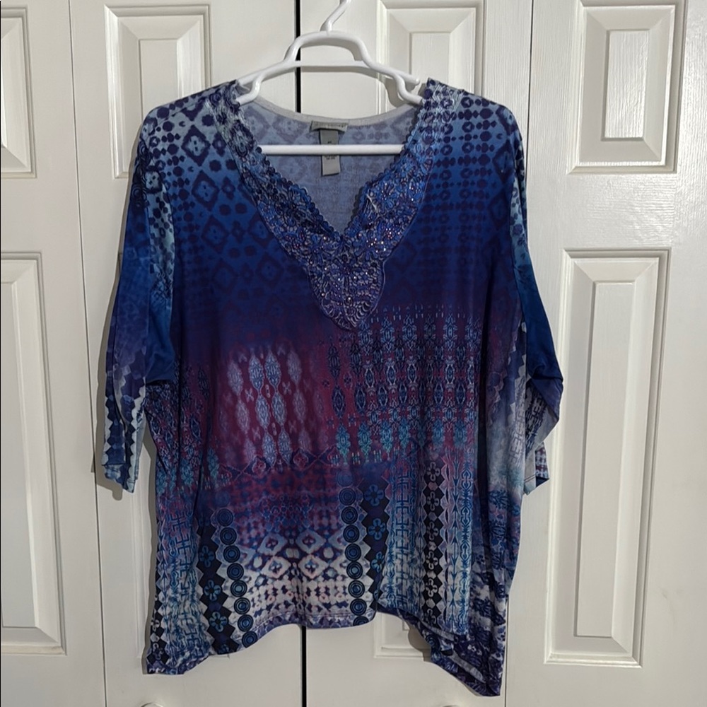 Women's Blue and Purple Top
